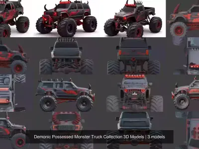 Demonic Possessed Monster Truck Collection 3D Models 3D Model Pack