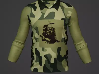Military Soldier Clothing T-shirt Low-poly 3D model 58