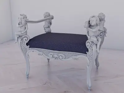 angel chair  Low-poly 3D model