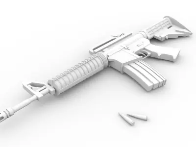 M4 Carbine army weapon Shoot Gun PUBG 3D model
