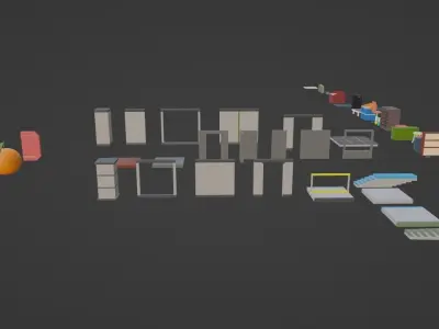 Low Poly Sci-Fi Office Pack Low-poly 3D model