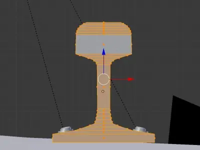 Train Tracks Low-poly 3D model