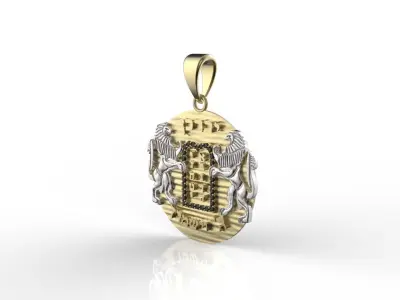 2 PART Ten Commandments Lion of Judah Pendant 3D print model