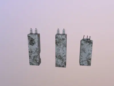 Concrete blocks Free low-poly 3D model purchase