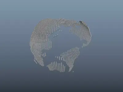 earth world map made of dots Free 3D model