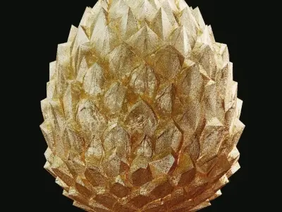Dragon egg 3 types regular gold silve Low-poly 3D model