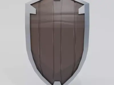 Medieval Battle Shield - Wood covered Low-poly 3D model