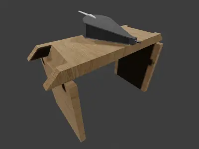 low poly medieval blacksmith bellow Free low-poly 3D model