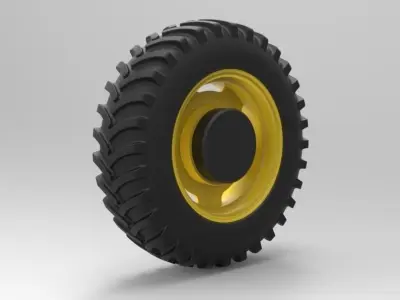 Tractor wheel 3D model by 3DTechDesign