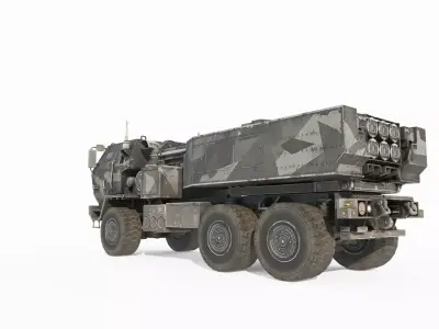 Military vehicle rocket vehicle 3D model