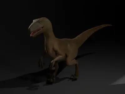 velociraptor model rigged Low-poly 3D model