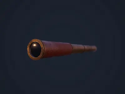 Spyglass cannon Low-poly 3D model