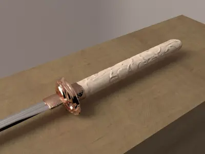 Katana samurai sword Free low-poly 3D model buy
