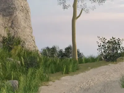 Mountain Village Landscape 3D model get