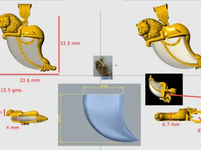 lion claw pendant  3D print model
