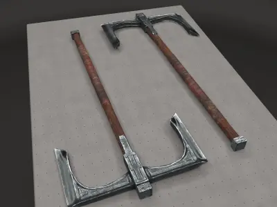 Cult Old Battle-Axe Low-poly 3D model