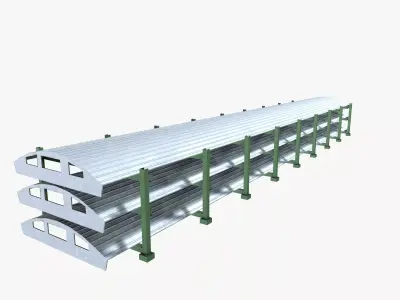 Rail Coach Roof Panels Low-poly 3D model