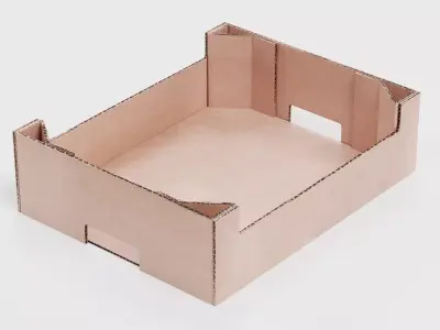 Cardboard Box - Open Transport Crate 3D model