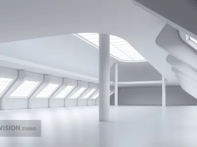 Basemesh interior space 01 Low-poly 3D model