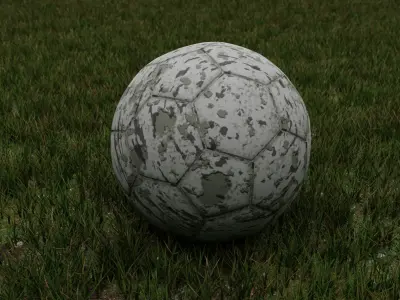 Worn football Low-poly 3D model