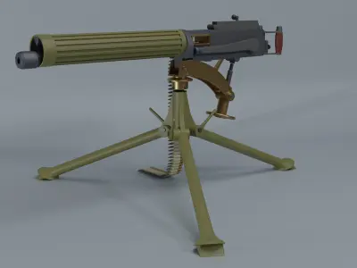 Vickers machine gun 3D model buy