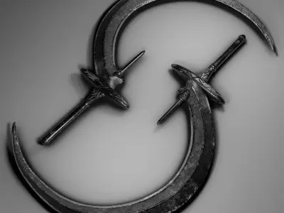 Crescent Moon Low-poly 3D model