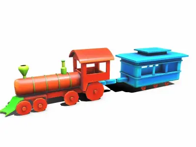 Toy Train Free low-poly 3D model purchase