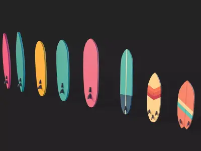 Stylized Watercraft Pack Low-poly 3D model