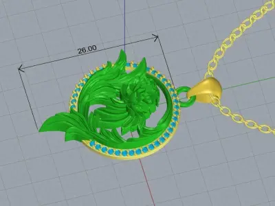 Flower Diamond Pendant Design 3D print model