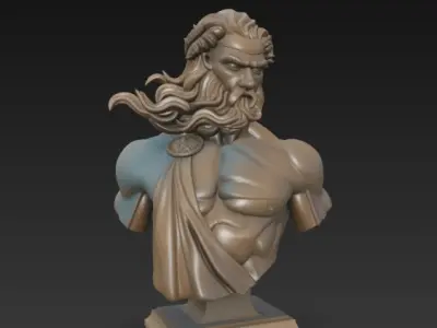 Bust of Zeus 3D print model