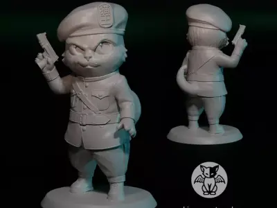 Meowrshal cat miniature 3D print model
