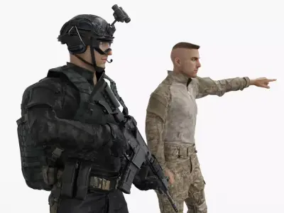 Special Forces Tactical Military Soldier Low-poly 3D model