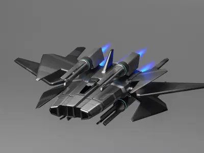 Sci-fi Spaceship 3D model by madzersolo