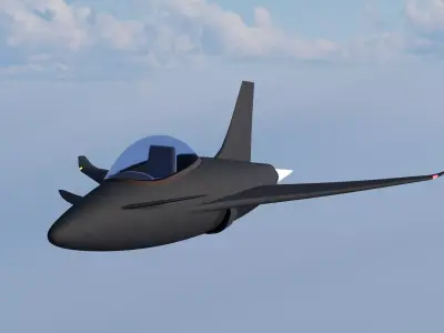 Small Concept Fighter Jet Low-poly 3D model