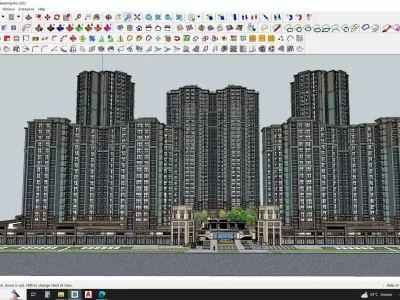 3d commercial building with Master plan collection 5 3D Model Pack