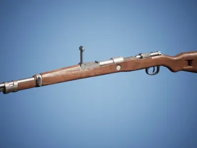 Long Range WW2 Rifle Low-poly 3D model