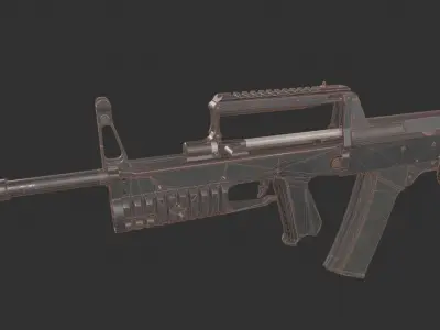 A-91 Bullpup Rifle Low-poly 3D model