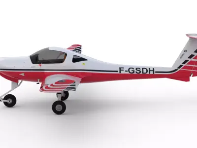 Aircraft Diamond DA-20 GSDH Low-poly 3D model