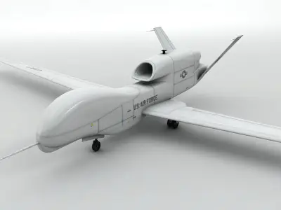  Global Hawk UAV Unmanned Aircraft Low-poly 3D model