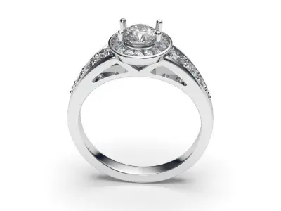 solitaire with ring sizes  9 part S76 3D print model