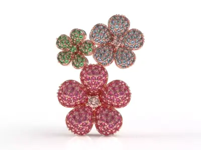 Three Flowers Pendant 3D print model