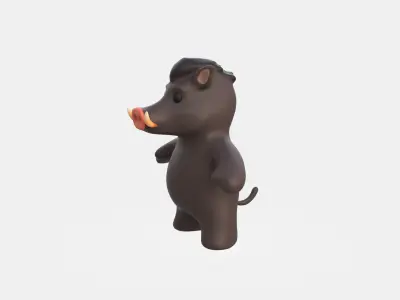 Little animal baby - Wild boar cute - Character020 Low-poly 3D model