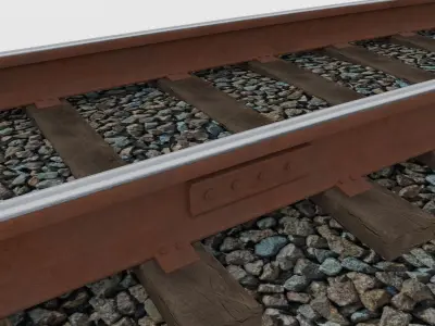 Railroad Tracks Tileable 3D model