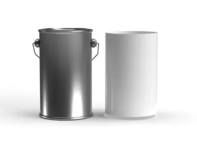 Quart paint can with metal handle  3D model purchase