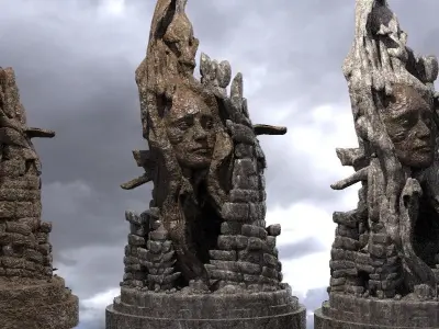 Medieval Witches Hollow Tree Tower 1  3D model