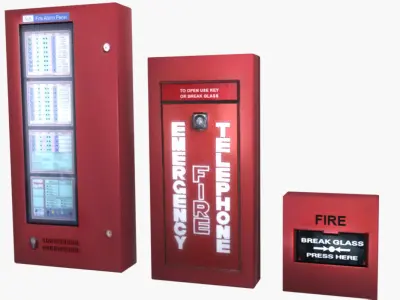 Fire Alarm System Low Poly Low-poly 3D model