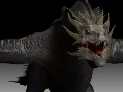 Dinosaur Wyvern Type Dragon 2 Sculpt Project 3D model