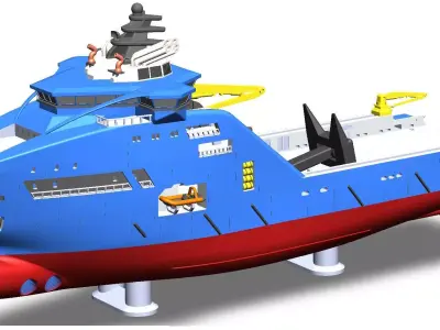 Bourbon and Horizon Arctic Ocean Going Tugs 1m 3D print model