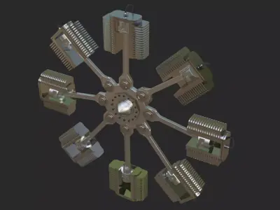 Radial Engine 3D model from CGTrader