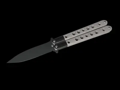 Balisong knife Low-poly 3D model